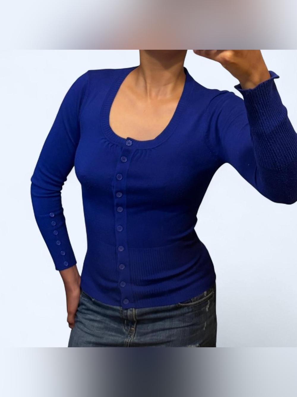Y2K Coquette Blue Cardigan Top by INC!